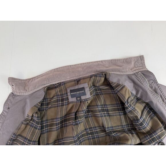 Banana Republic Gray Flannel Lined Field Military Utility Safari Jacket Men's L - Picture 4 of 12